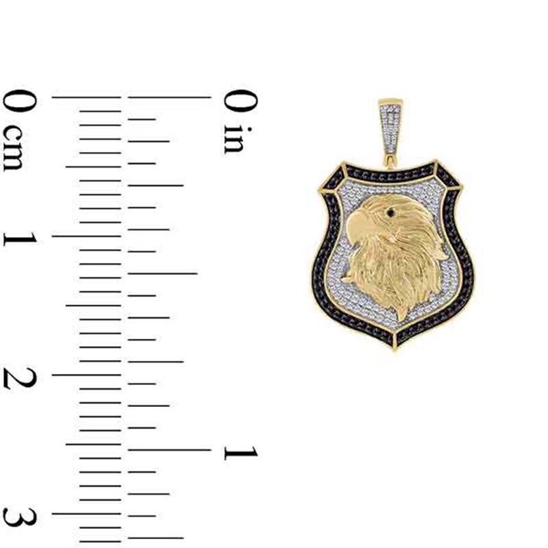Main Image 2 of 1 CT. T.W. Diamond Eagle Head Shield-Shaped Necklace Charm in 10K Gold