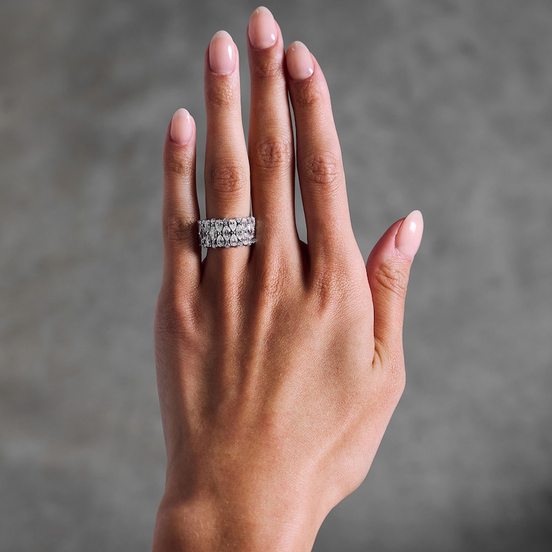 Main Image 2 of Vera Wang Love Collection 3 CT. T.W. Certified Lab-Grown Diamond Stacked Anniversary Band in 14K White Gold (F/VS2)
