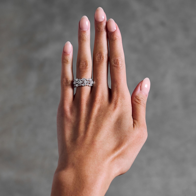 Main Image 2 of Vera Wang Love Collection 3 CT. T.W. Certified Lab-Grown Diamond East-West Anniversary Band in 14K White Gold (F/VS2)