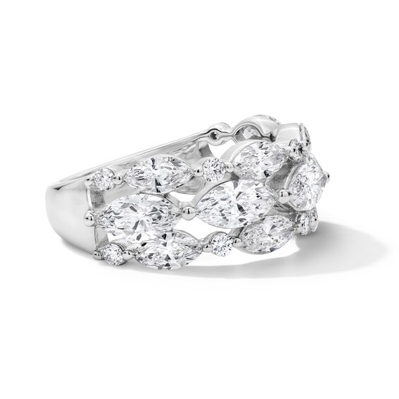 Vera Wang Love Collection 3 CT. T.w. Certified Lab-Grown Diamond East-West Anniversary Band in 14K White Gold (F/Vs2)