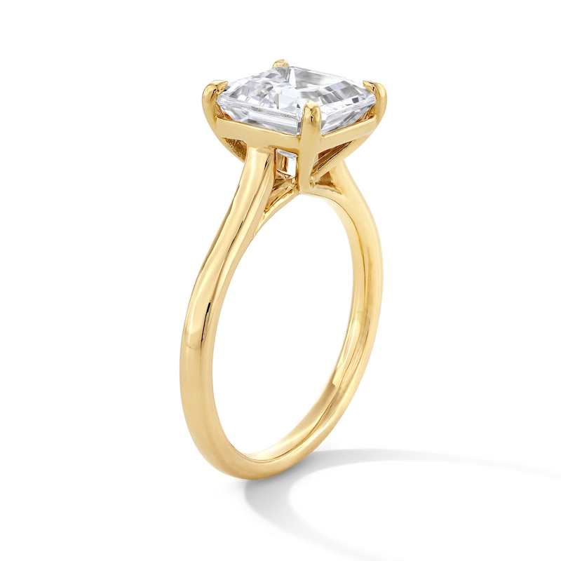 Main Image 2 of 4 CT. T.W. Certified Lab-Grown Diamond Asscher-Cut Solitaire Engagement Ring in 14K Gold (F/VS2)