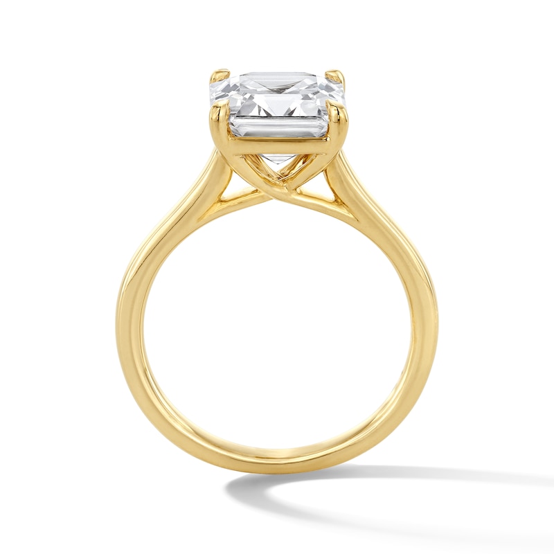 Main Image 3 of 4 CT. T.W. Certified Lab-Grown Diamond Asscher-Cut Solitaire Engagement Ring in 14K Gold (F/VS2)