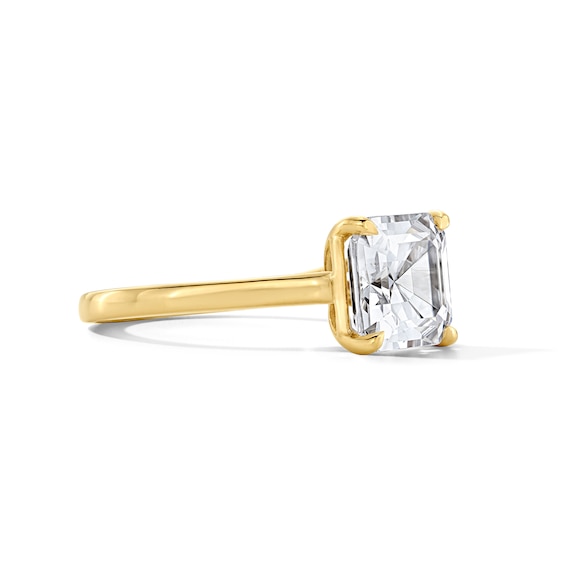 4 CT. T.w. Certified Lab-Grown Diamond Asscher-Cut Solitaire Engagement Ring in 14K Gold (F/Vs2)