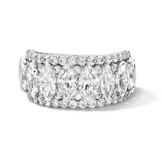 Vera Wang Love Collection 3-7/8 CT. T.w. Certified Lab-Grown Diamond Stepped Anniversary Band in 14K White Gold (F/Vs2)