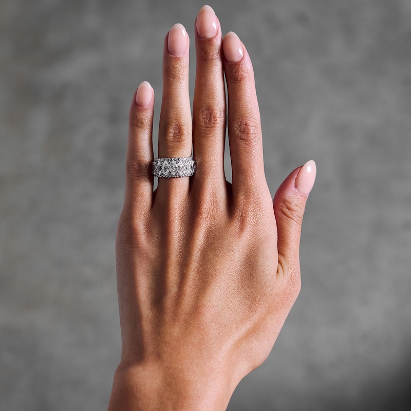 Main Image 2 of Vera Wang Love Collection 3-7/8 CT. T.W. Certified Lab-Grown Diamond Stepped Anniversary Band in 14K White Gold (F/VS2)