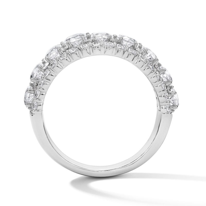 Main Image 3 of Vera Wang Love Collection 3-7/8 CT. T.W. Certified Lab-Grown Diamond Stepped Anniversary Band in 14K White Gold (F/VS2)