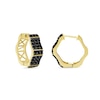 Thumbnail Image 1 of 1 CT. T.W. Black Diamond Huggie Hoop Earrings in 10K Gold