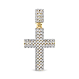 3/4 CT. T.W. Diamond Cross Necklace Charm in 10K Gold