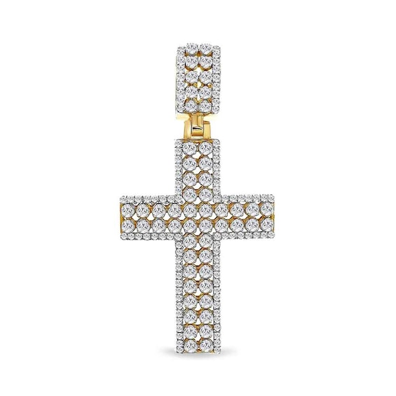 3/4 CT. T.w. Diamond Cross Necklace Charm in 10K Gold