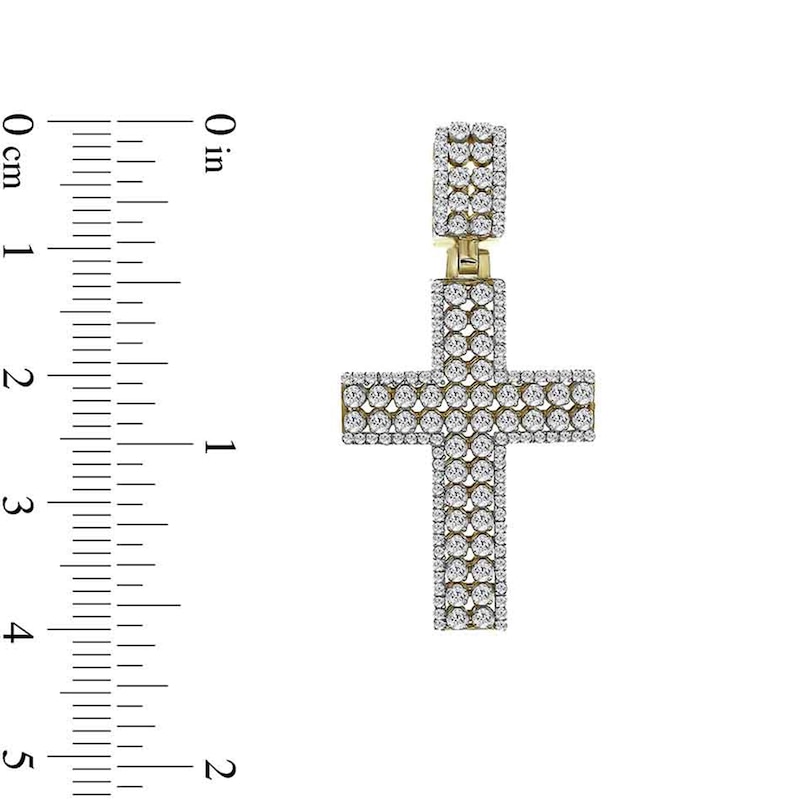 Main Image 2 of 3/4 CT. T.W. Diamond Cross Necklace Charm in 10K Gold