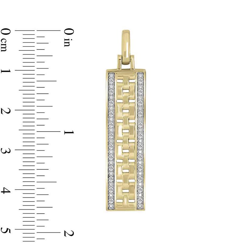 Main Image 2 of 1/8 CT. T.W. Diamond Vertical Links Necklace Charm in 10K Gold
