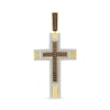 Thumbnail Image 1 of 1 CT. T.W. Brown and White Diamond Cross Necklace Charm in 10K Gold