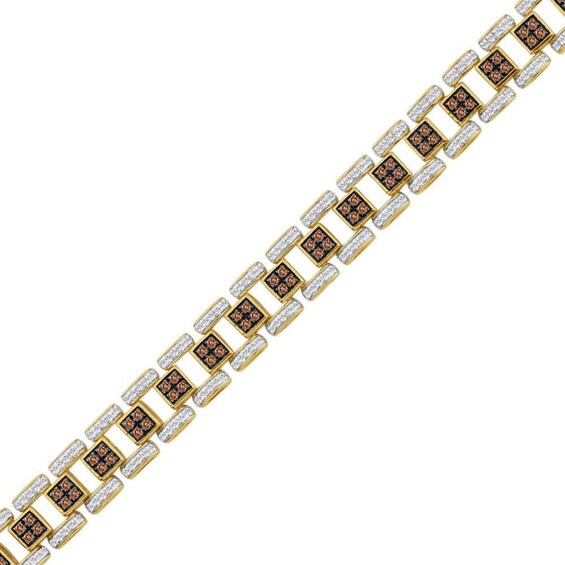 3 CT. T.w. Brown and White Diamond Open Link Bracelet in 10K Gold - 8.5"