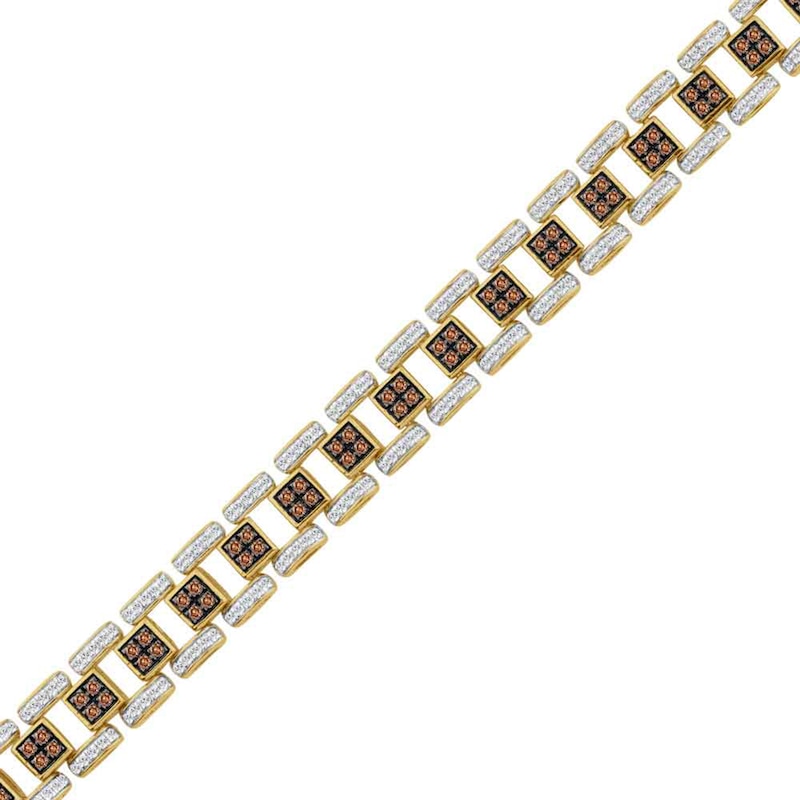 Main Image 2 of 3 CT. T.W. Brown and White Diamond Open Link Bracelet in 10K Gold - 8.5"
