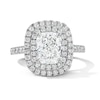 Thumbnail Image 1 of 3 CT. T.W. Cushion-Cut Certified Lab-Grown Diamond Double-Frame Engagement Ring in 14K White Gold (F/VS2)