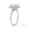 Thumbnail Image 4 of 3 CT. T.W. Cushion-Cut Certified Lab-Grown Diamond Double-Frame Engagement Ring in 14K White Gold (F/VS2)