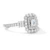 Thumbnail Image 4 of Vera Wang Love 1 CT. T.W. Emerald-Cut Diamond Double Frame Engagement Ring with in 14K White Gold