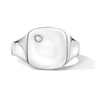 Thumbnail Image 1 of 1/20 CT. T.W. Bezel-Set Diamond Signet Ring in Sterling Silver
