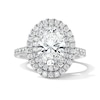 Thumbnail Image 1 of 3 CT. T.W. Oval Certified Lab-Grown Diamond Double-Frame Engagement Ring in 14K White Gold (F/VS2)