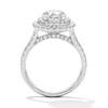 Thumbnail Image 2 of 3 CT. T.W. Oval Certified Lab-Grown Diamond Double-Frame Engagement Ring in 14K White Gold (F/VS2)