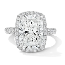 Vera Wang Love 6-3/4 CT. T.W. Cushion-Cut Certified Lab-Grown Diamond Frame Engagement Ring in 14K White Gold (F/VS2)