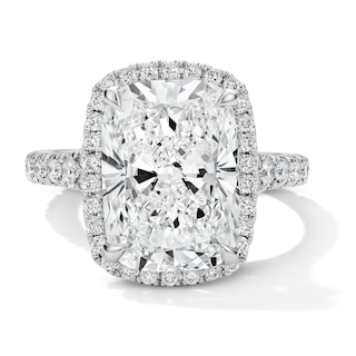 Vera Wang Love 6-3/4 CT. T.W. Cushion-Cut Certified Lab-Grown Diamond Frame Engagement Ring in 14K White Gold (F/VS2)