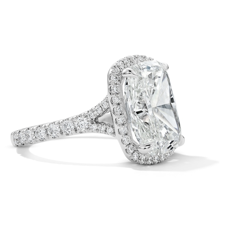Main Image 4 of Vera Wang Love 6-3/4 CT. T.W. Cushion-Cut Certified Lab-Grown Diamond Frame Engagement Ring in 14K White Gold (F/VS2)