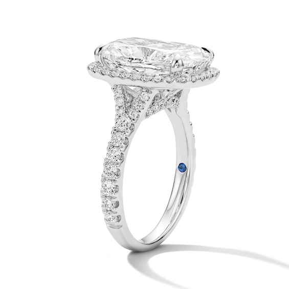 Vera Wang Love 6-3/4 CT. T.w. Cushion-Cut Certified Lab-Grown Diamond Frame Engagement Ring in 14K White Gold (F/Vs2)