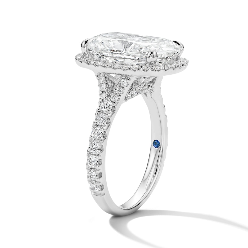 Main Image 5 of Vera Wang Love 6-3/4 CT. T.W. Cushion-Cut Certified Lab-Grown Diamond Frame Engagement Ring in 14K White Gold (F/VS2)