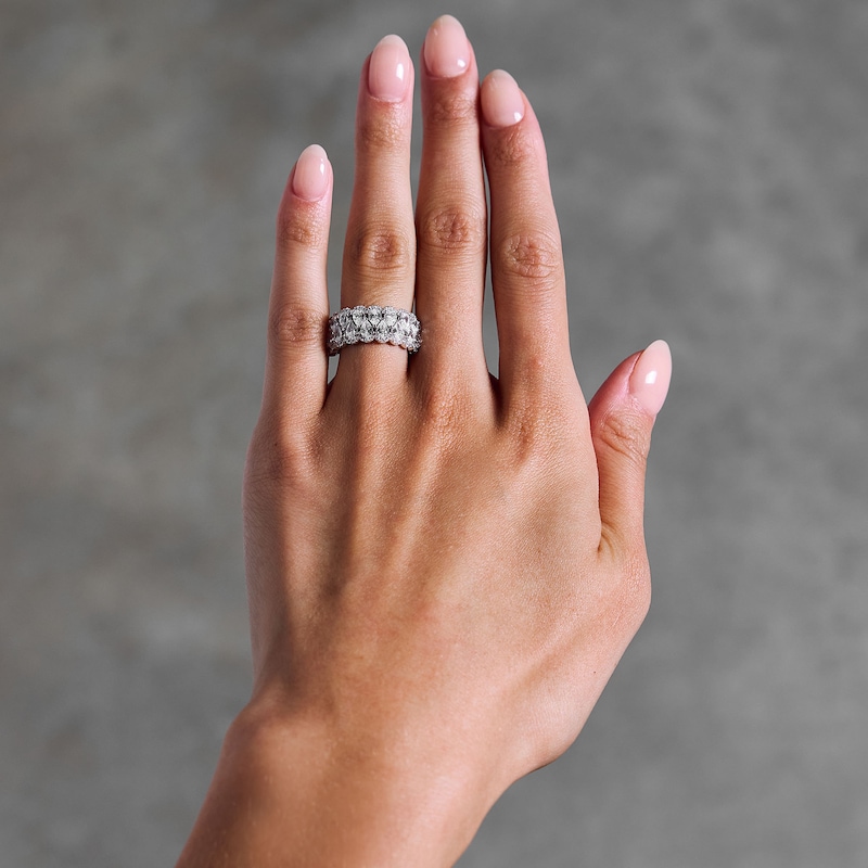 Main Image 2 of Vera Wang Love Collection 2-1/3 CT. T.W. Certified Lab-Grown Diamond Multi-Row Band in 14K White Gold (F/VS2)