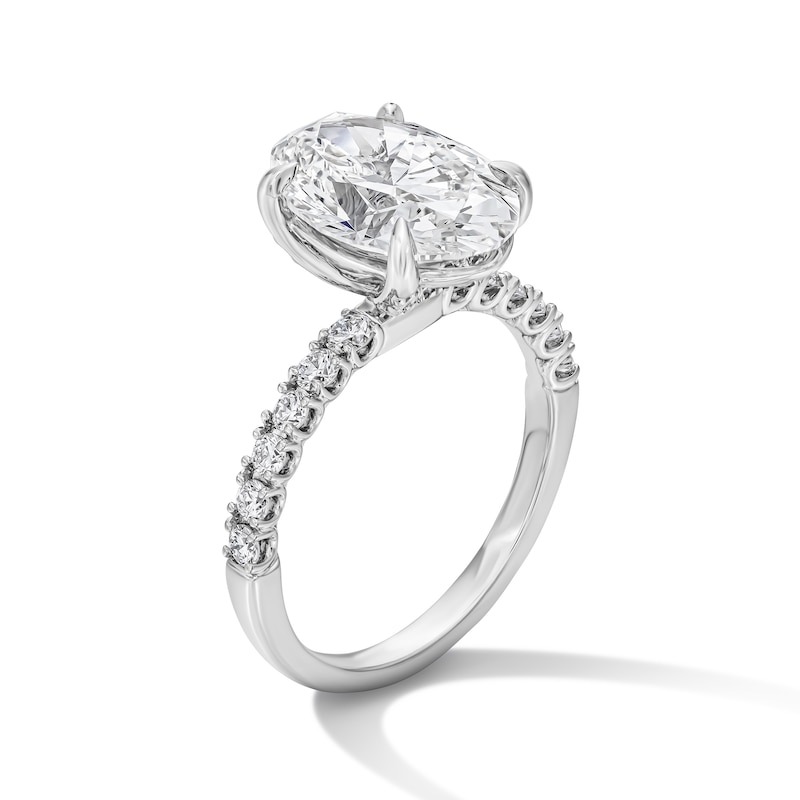 Main Image 5 of 4-1/2 CT. T.W. Oval Certified Lab-Grown Diamond Engagement Ring in 14K White Gold (F/VS2)