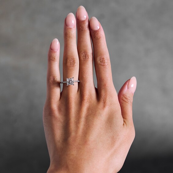 2-1/4 CT. T.w. Princess-Cut Certified Lab-Grown Diamond Engagement Ring in 14K White Gold (F/Vs2)