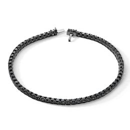 Black Spinel Tennis Bracelet in Black Rhodium-Plated Sterling Silver - 8.5"