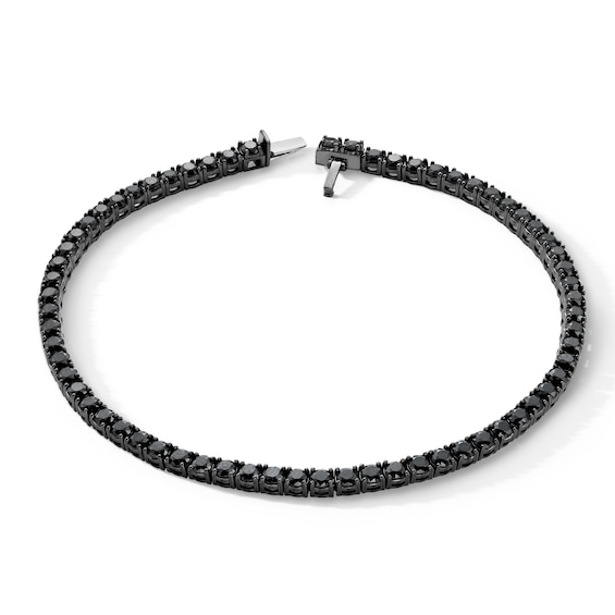 Black Spinel Tennis Bracelet in Black Rhodium-Plated Sterling Silver - 8.5"