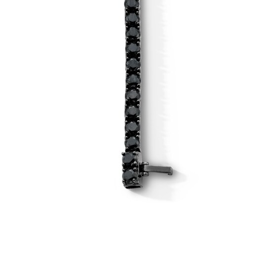 Black Spinel Tennis Bracelet in Black Rhodium-Plated Sterling Silver - 8.5"