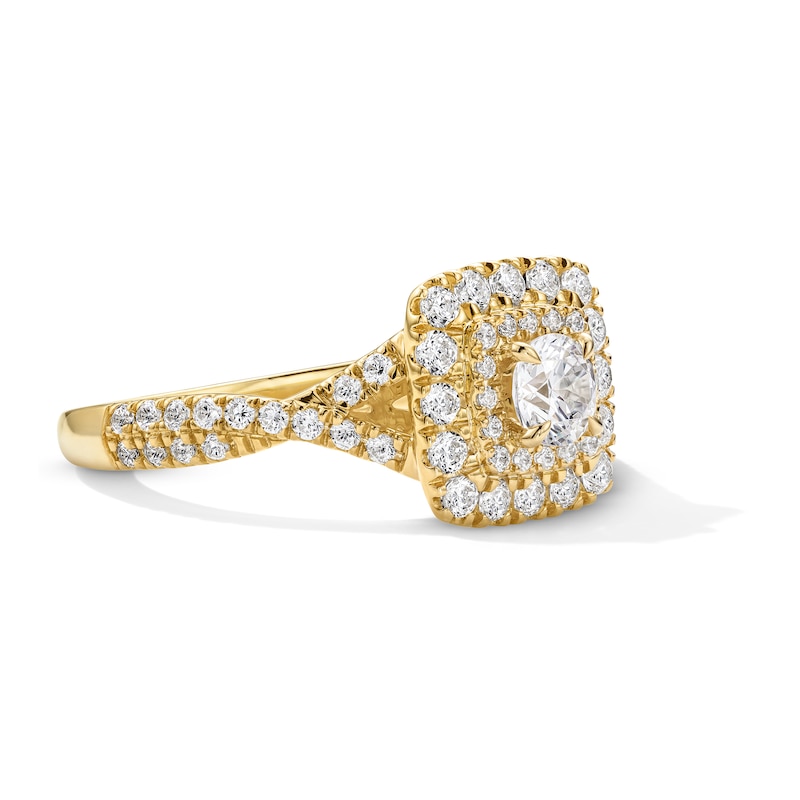 Main Image 4 of Vera Wang Love 7/8 CT. T.W. Diamond Frame Engagement Ring in 14K Gold