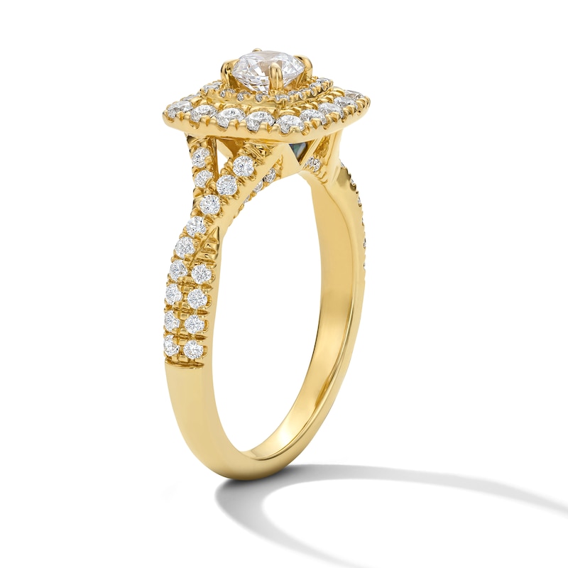 Main Image 5 of Vera Wang Love 7/8 CT. T.W. Diamond Frame Engagement Ring in 14K Gold