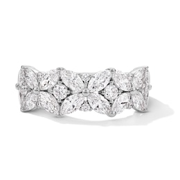 Vera Wang Love Collection 1-7/8 CT. T.W. Marquise Certified Lab-Grown Diamond Flower Band in 14K White Gold (F/VS2)