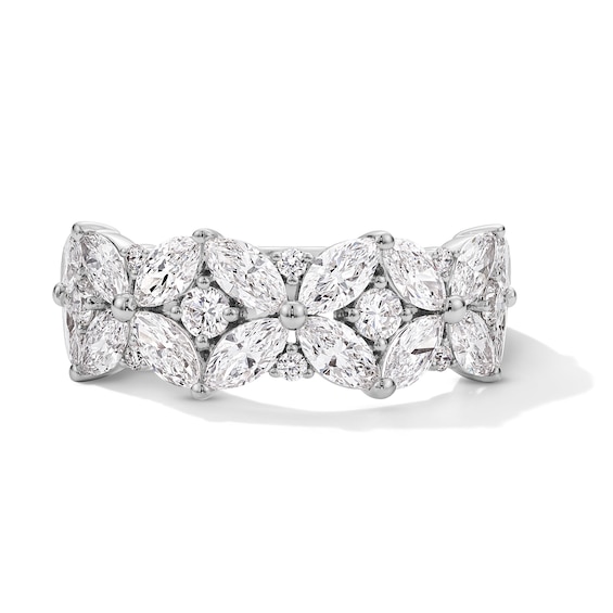 Vera Wang Love Collection 1-7/8 CT. T.w. Marquise Lab-Grown Diamond Flower Band in 14K White Gold (F/Vs2)