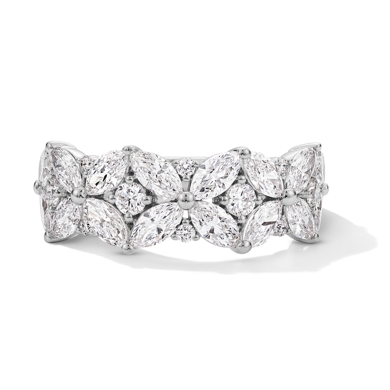 Main Image 1 of Vera Wang Love Collection 1-7/8 CT. T.W. Marquise Certified Lab-Grown Diamond Flower Band in 14K White Gold (F/VS2)