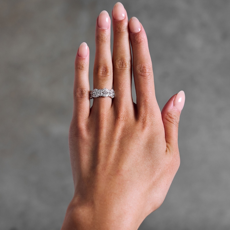Main Image 2 of Vera Wang Love Collection 1-7/8 CT. T.W. Marquise Certified Lab-Grown Diamond Flower Band in 14K White Gold (F/VS2)
