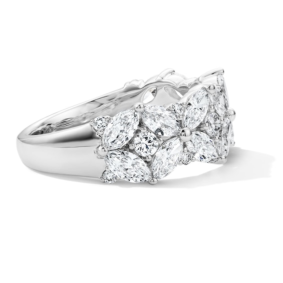 Vera Wang Love Collection 1-7/8 CT. T.w. Marquise Lab-Grown Diamond Flower Band in 14K White Gold (F/Vs2)