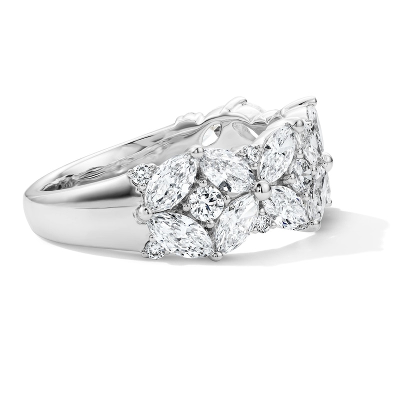 Main Image 4 of Vera Wang Love Collection 1-7/8 CT. T.W. Marquise Certified Lab-Grown Diamond Flower Band in 14K White Gold (F/VS2)