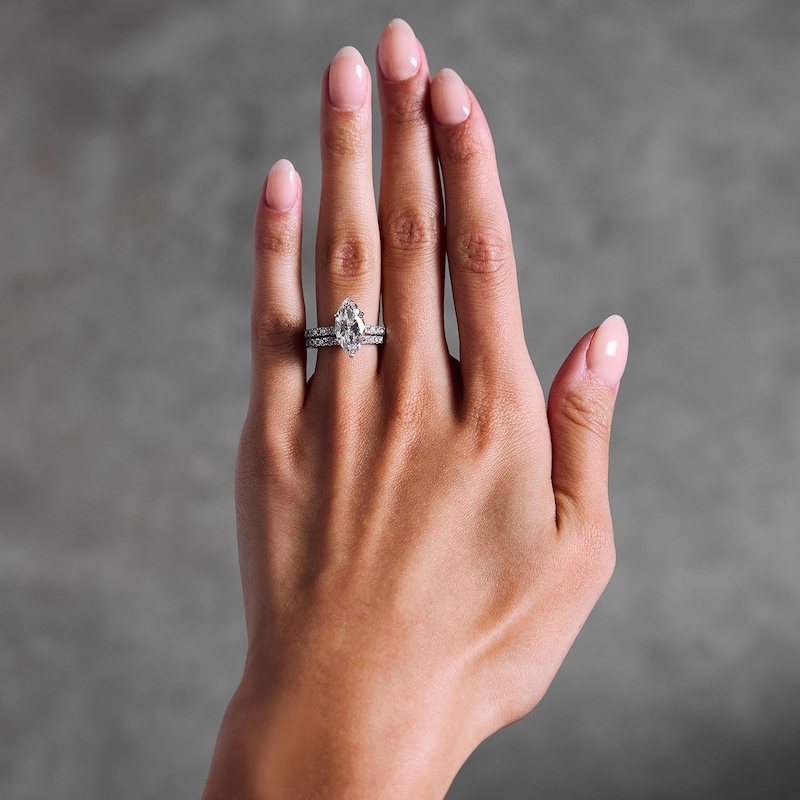 Main Image 2 of 4-1/3 CT. T.W. Certified Lab-Grown Diamond Marquise-Cut Bridal Set in 14K White Gold (F/VS2)