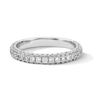Vera Wang Love Collection 3/4 CT. T.W. Lab-Grown Diamond Three-Sided Band in 14K White Gold (F/VS2)