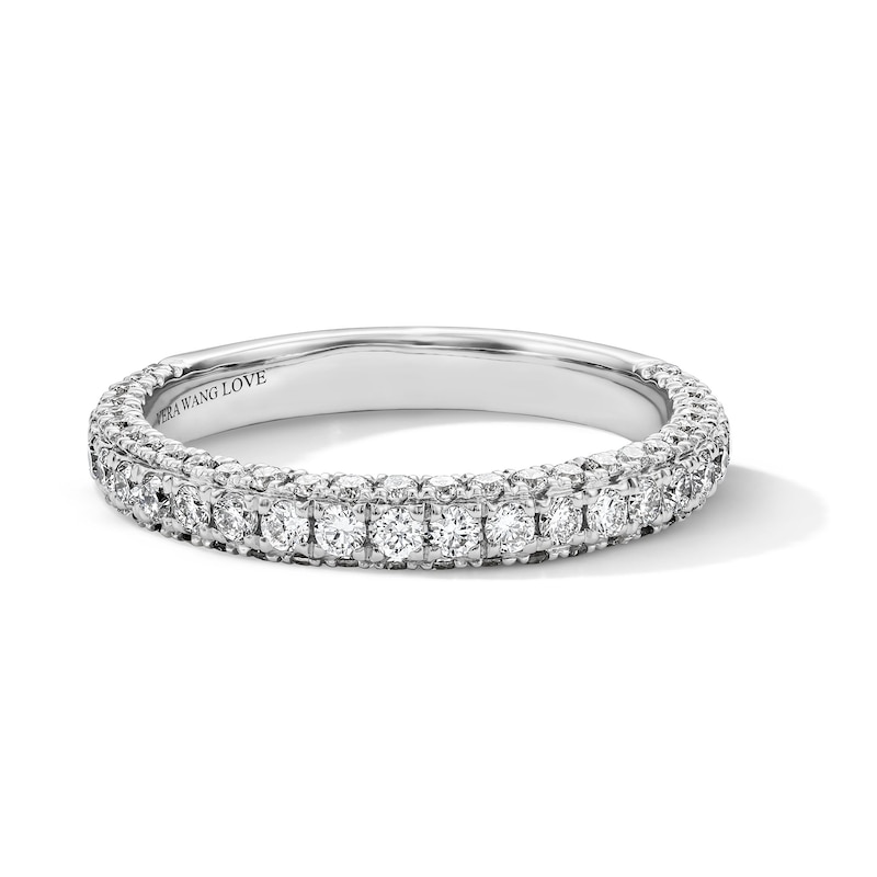 Main Image 1 of Vera Wang Love Collection 3/4 CT. T.W. Certified Lab-Grown Diamond Three-Sided Band in 14K White Gold (F/VS2)