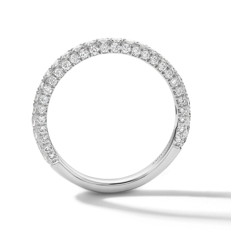 Main Image 3 of Vera Wang Love Collection 3/4 CT. T.W. Certified Lab-Grown Diamond Three-Sided Band in 14K White Gold (F/VS2)