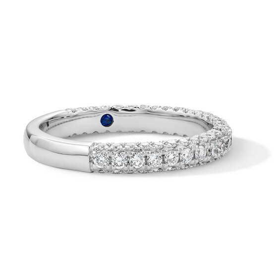 Vera Wang Love Collection 3/4 CT. T.w. Certified Lab-Grown Diamond Three-Sided Band in 14K White Gold (F/Vs2)