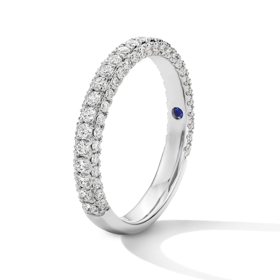 Vera Wang Love Collection 3/4 CT. T.w. Certified Lab-Grown Diamond Three-Sided Band in 14K White Gold (F/Vs2)
