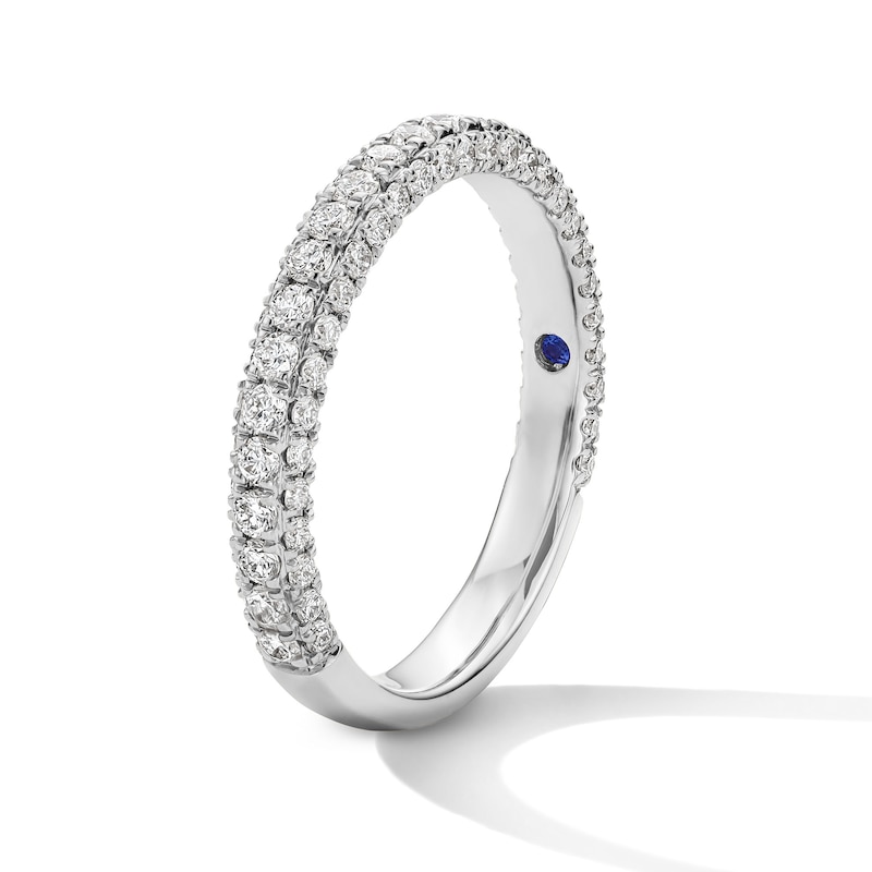 Main Image 5 of Vera Wang Love Collection 3/4 CT. T.W. Certified Lab-Grown Diamond Three-Sided Band in 14K White Gold (F/VS2)